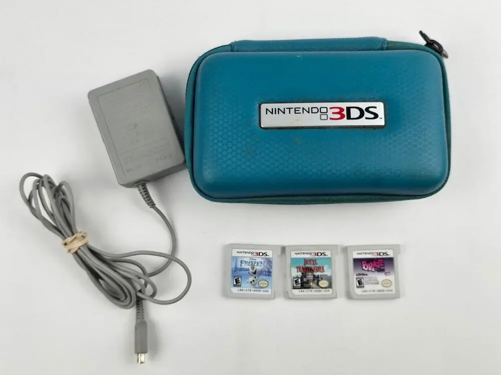 Nintendo 3DS Game Lot, Case, & OEM Charger Hotel Transylvania Bratz Frozen